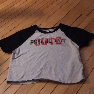 “Psycho but cute” cropped tee